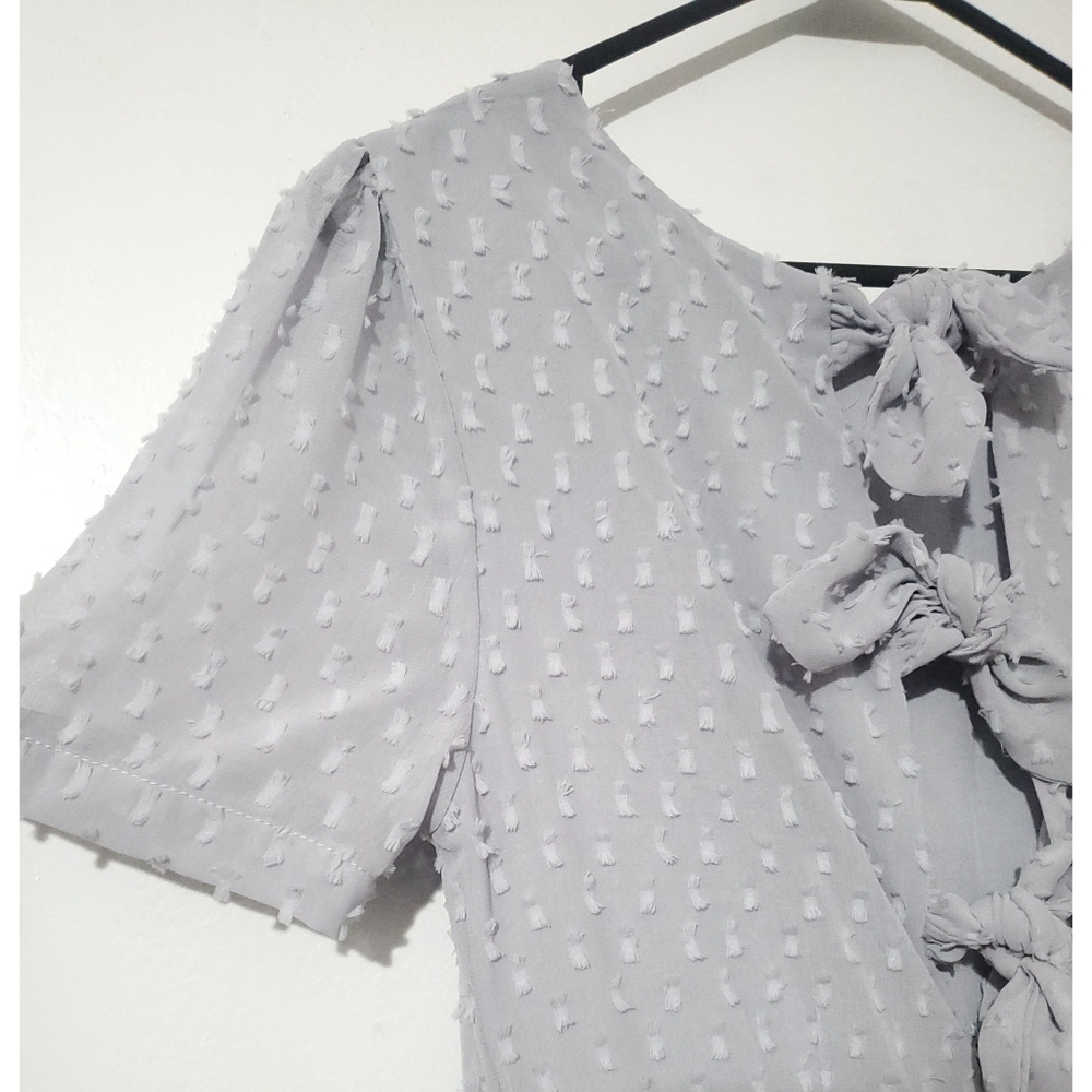 NWT Anthropologie Sunday In Brooklyn Textured Gray Chiffon Dress Size Small - Picture 7 of 16